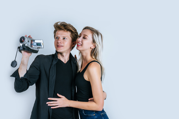 Couple making a memory together with a camera